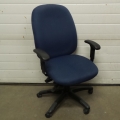 Mayline Blue High Back Rolling Task Chair w Arms